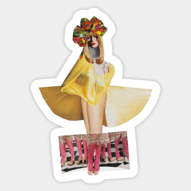 Yellow Dress Girl Sticker by Luca Mainini